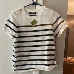 Striped White and Black Kids Shirt